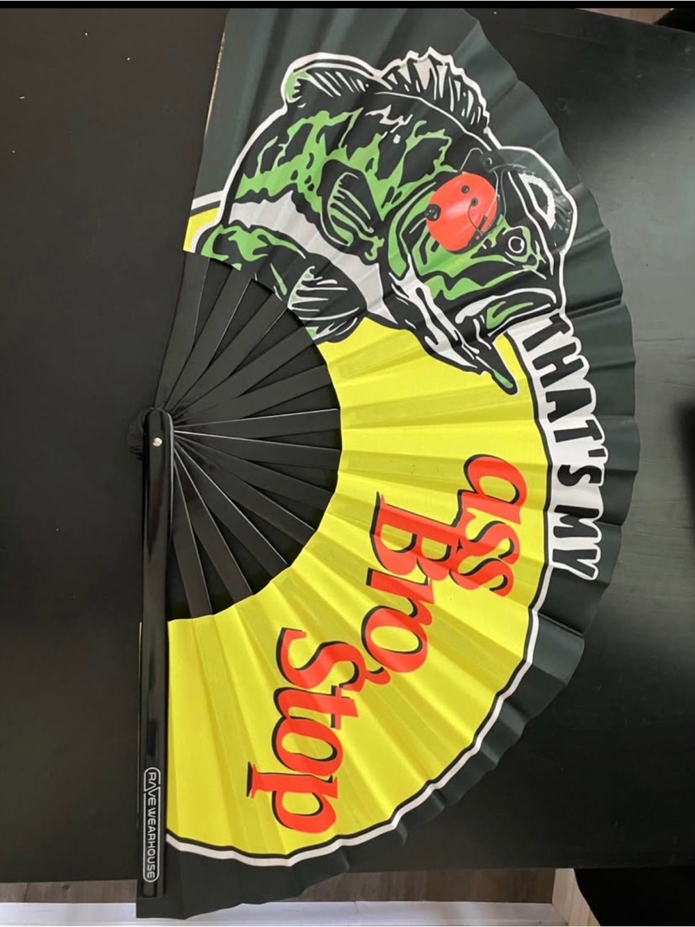 Yellow & Black Bass Graphic Party Fan